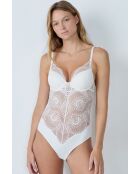 Body intero ecru Pure Infini con ferretto