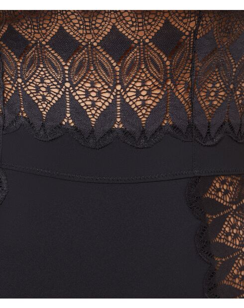 Hemelszwarte bodysuit uit één stuk zonder beugel