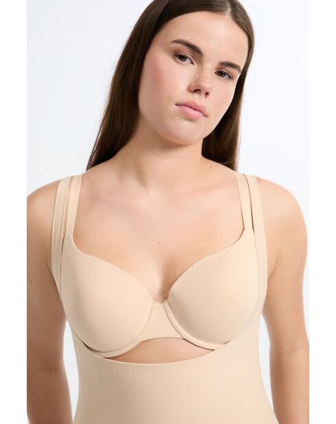 Beige bodysuit uit één stuk zonder beugel Control Byetam