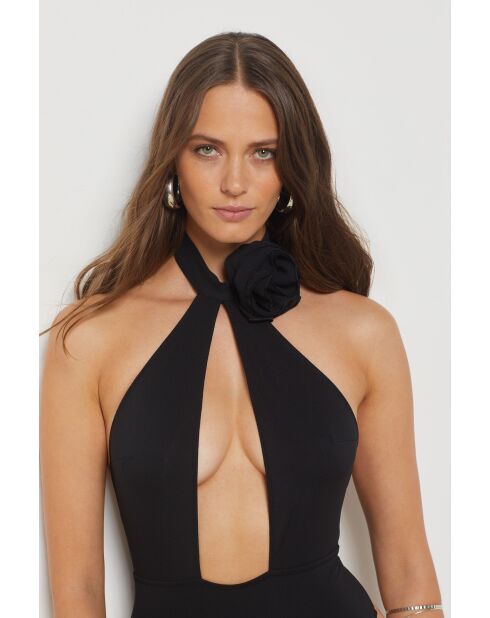 Amoureuse zwarte romper uit één stuk zonder beugel