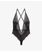 Indomtee zwarte bodysuit uit één stuk zonder beugel