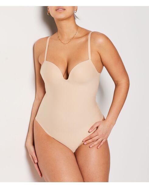 Beige bodysuit uit één stuk zonder beugel Control Byetam