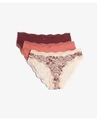 Set aus 3 Slips Lolla Amarante Burgunderrot