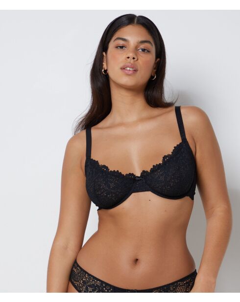 Sujetador negro con aros Success