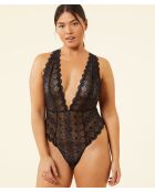 Hemelszwarte bodysuit uit één stuk zonder beugel