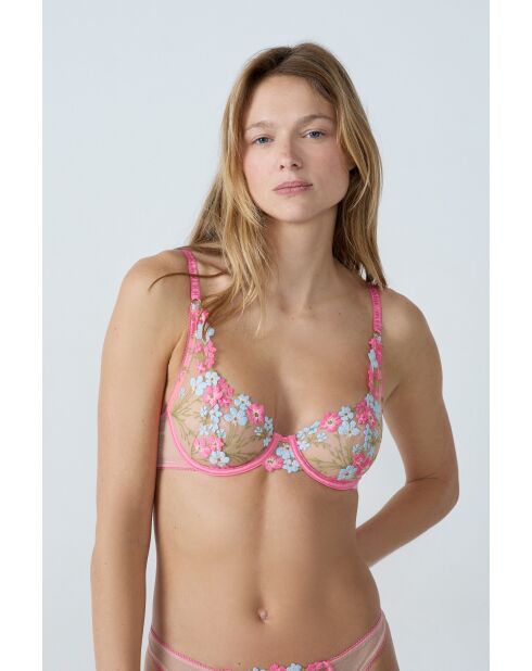 Azurblauer Douffeur-BH mit Bügel