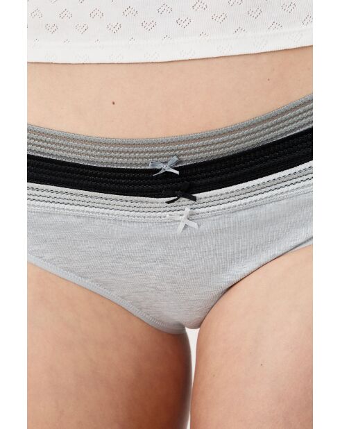 Lot de 3 culottes Jack Lace grise