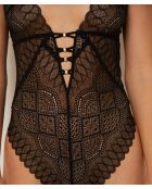 Body intero nero intenso senza ferretto