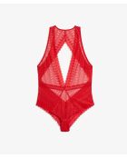 Body une pièce sans armatures Gravure rouge