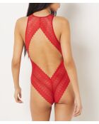 Body une pièce sans armatures Gravure rouge