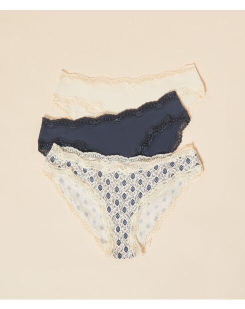 Set di 3 mutandine marine Lilada