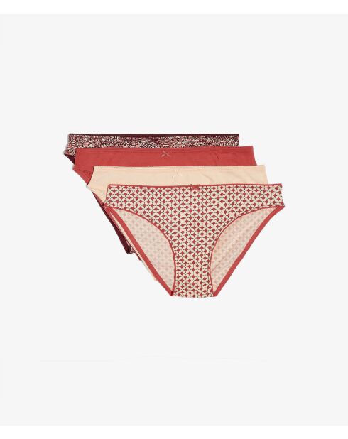 Set di 4 mutandine Selma Red Cote Terracotta