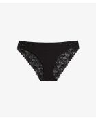 Zwarte Tabby panty in grote maten