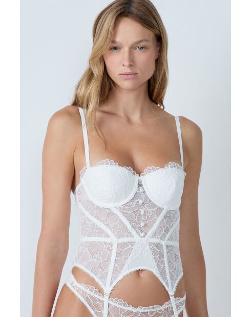 Guêpière  avec armatures Coeur écrue