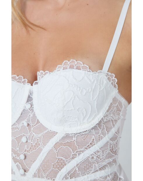 Guêpière  avec armatures Coeur écrue