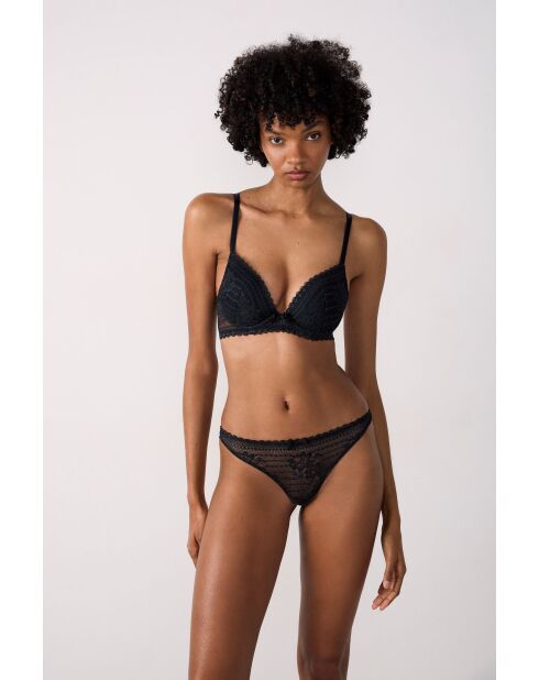 Zwarte Panama push-up bh met beugel