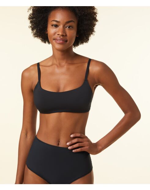 Schwarzer perfekter rahmenloser BH aus Baumwolle