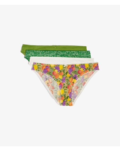 Lot de 4 culottes Jackie Vert multicolore