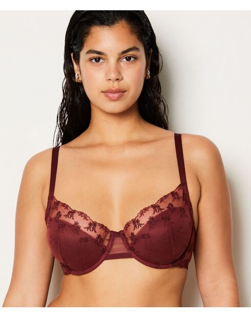 Idylle burgunderfarbener Granat-BH mit Bügel
