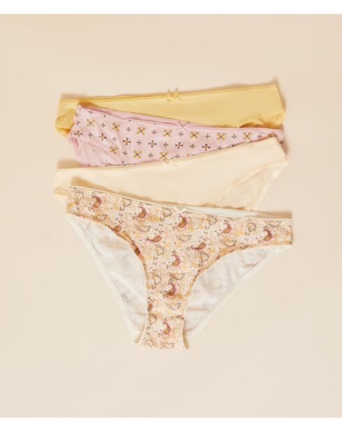 Set van 4 lichtgele Ferda slipjes