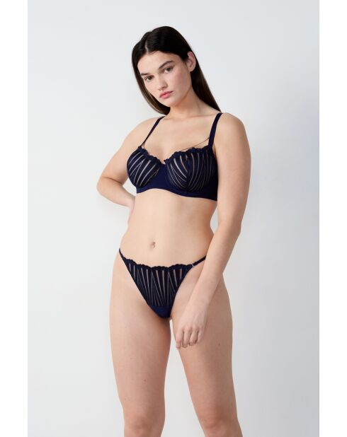 Exquisiter marineblauer BH mit Bügel Nr. 9