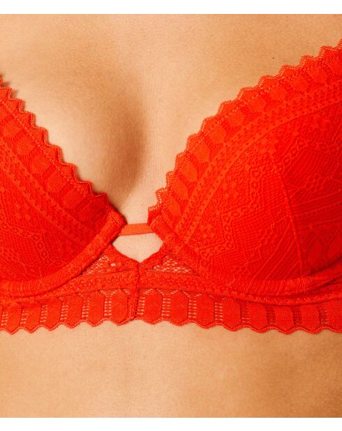 Oranje push-up bh met diamanten en beugel nr. 2