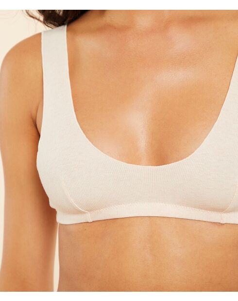 Sujetador sin aros We Care de color beige claro teñido de plantas