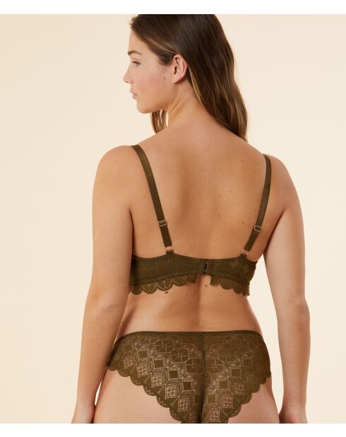 Hemelkaki olijfkleurige bh zonder beugel