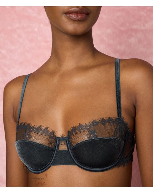 Antracietkleurige beugelbeha nr. 9 Twist