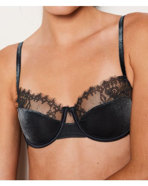 Antracietkleurige beugelbeha nr. 9 Twist