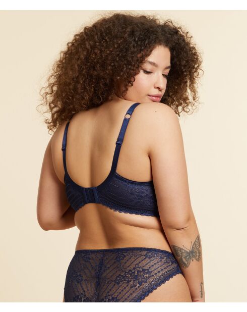 Sujetador azul marino panameño con aros