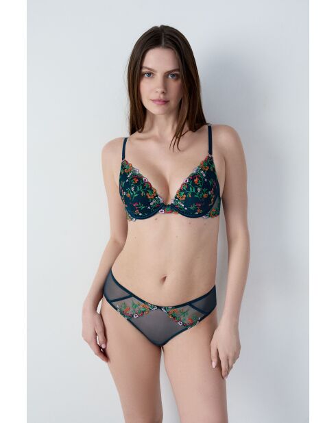 Gourmandise Grüner Push-up-BH mit Bügel