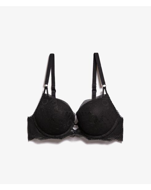 No.1 Escapade schwarzer Push-up-BH mit Bügel