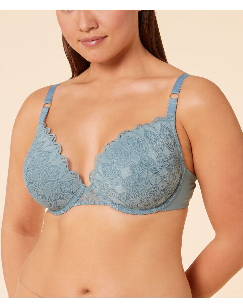 Himmelblaugrüner Bügel-BH Nr. 5