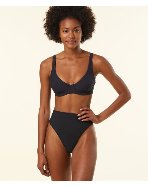 Schwarzer perfekter Bügel-BH aus Baumwolle