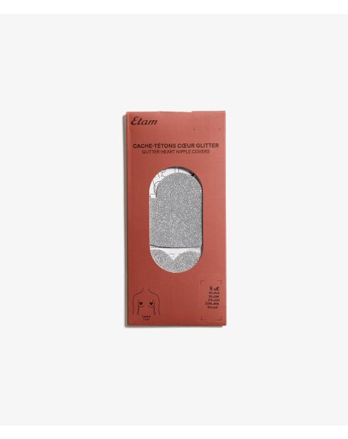 Zilverkleurige tepelhoezen met glitterblaadjes