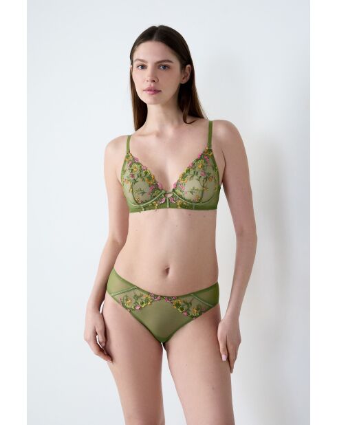 Sujetador gourmet verde con aros