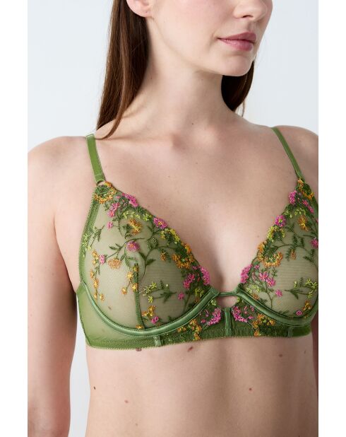 Sujetador gourmet verde con aros