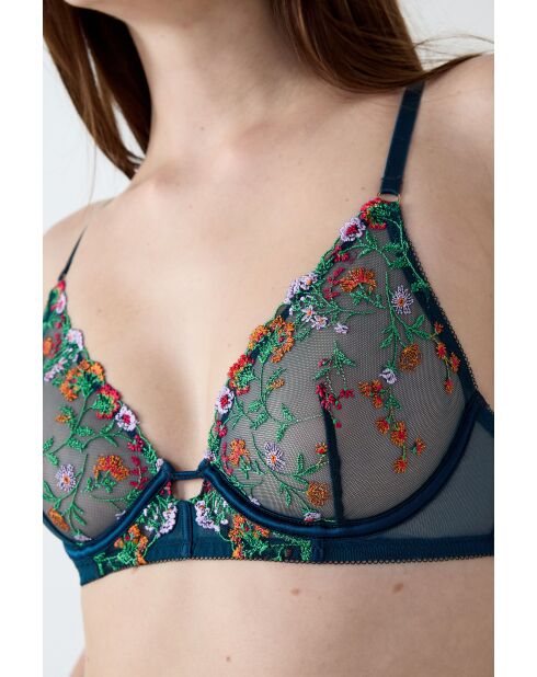 Sujetador gourmet verde con aros