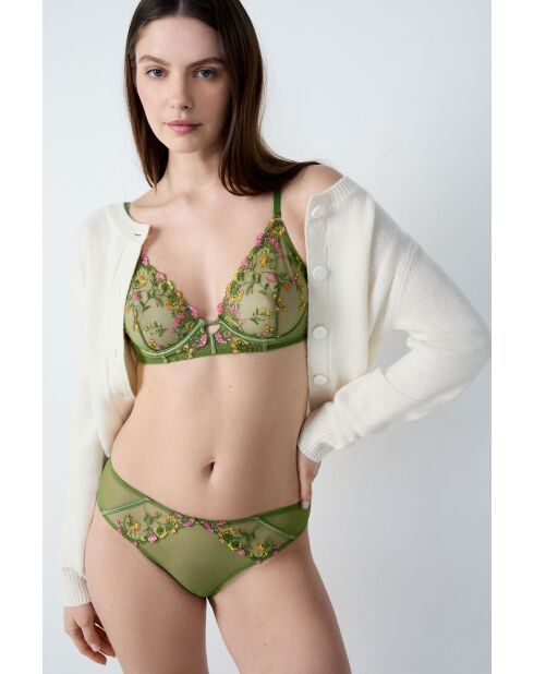 Sujetador gourmet verde con aros