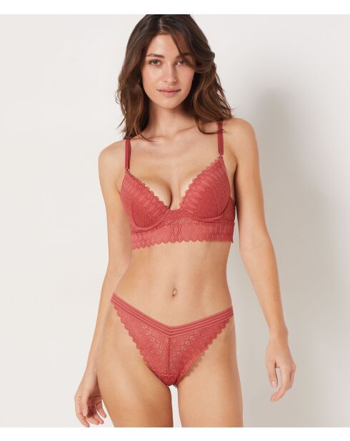 Sujetador push-up con terracota grabada con aros