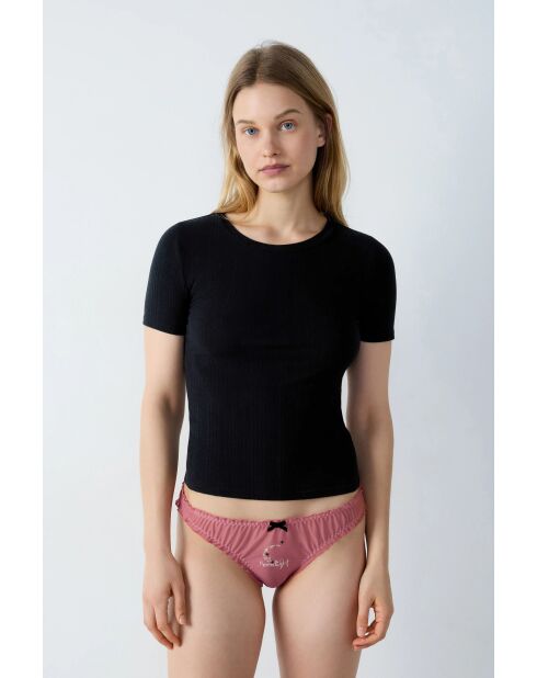 Secret Santa slipje met roze achtergrond