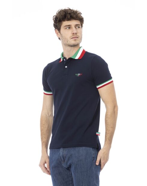 Sondrio blauw/driekleurige poloshirts
