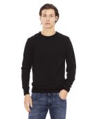 Schwarzer Pullover mit Rundhalsausschnitt Torino
