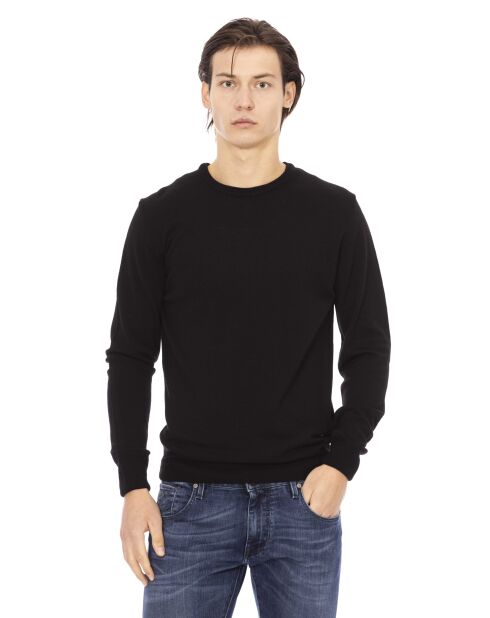 Schwarzer Pullover mit Rundhalsausschnitt Torino
