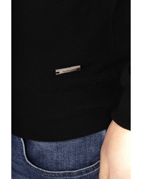 Schwarzer Pullover mit Rundhalsausschnitt Torino