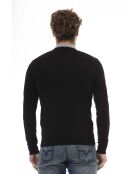 Schwarzer Policoro Pullover mit V-Ausschnitt