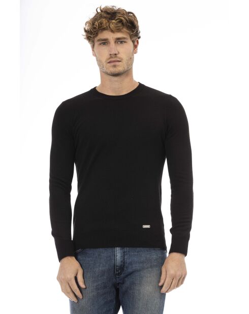 Policoro Schwarzer Rundhalspullover