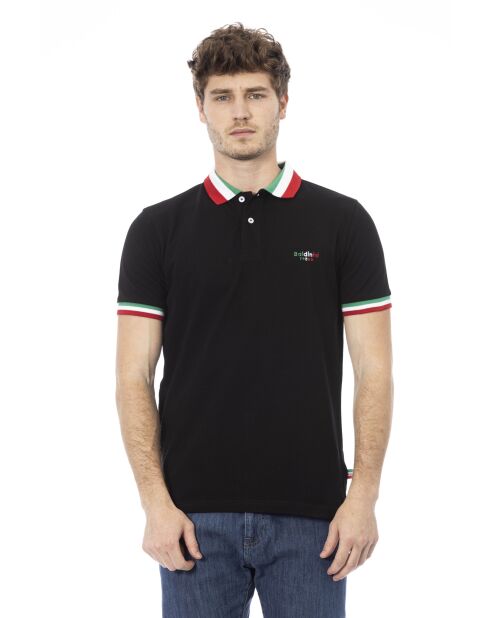Sondrio zwart/driekleurige poloshirts