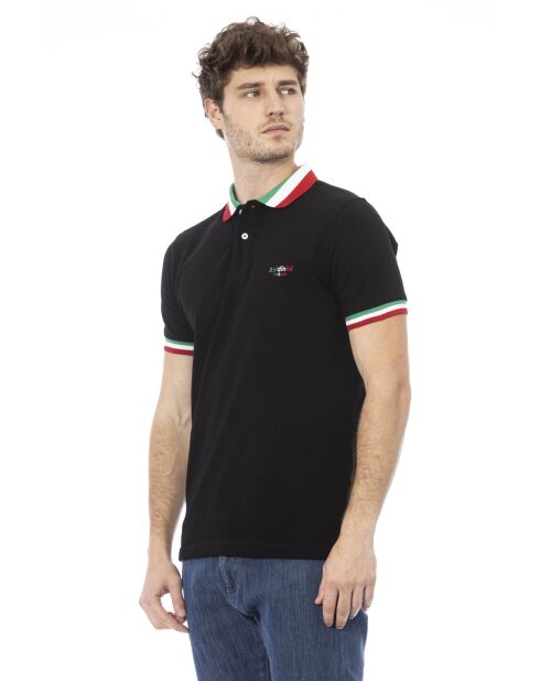Sondrio zwart/driekleurige poloshirts